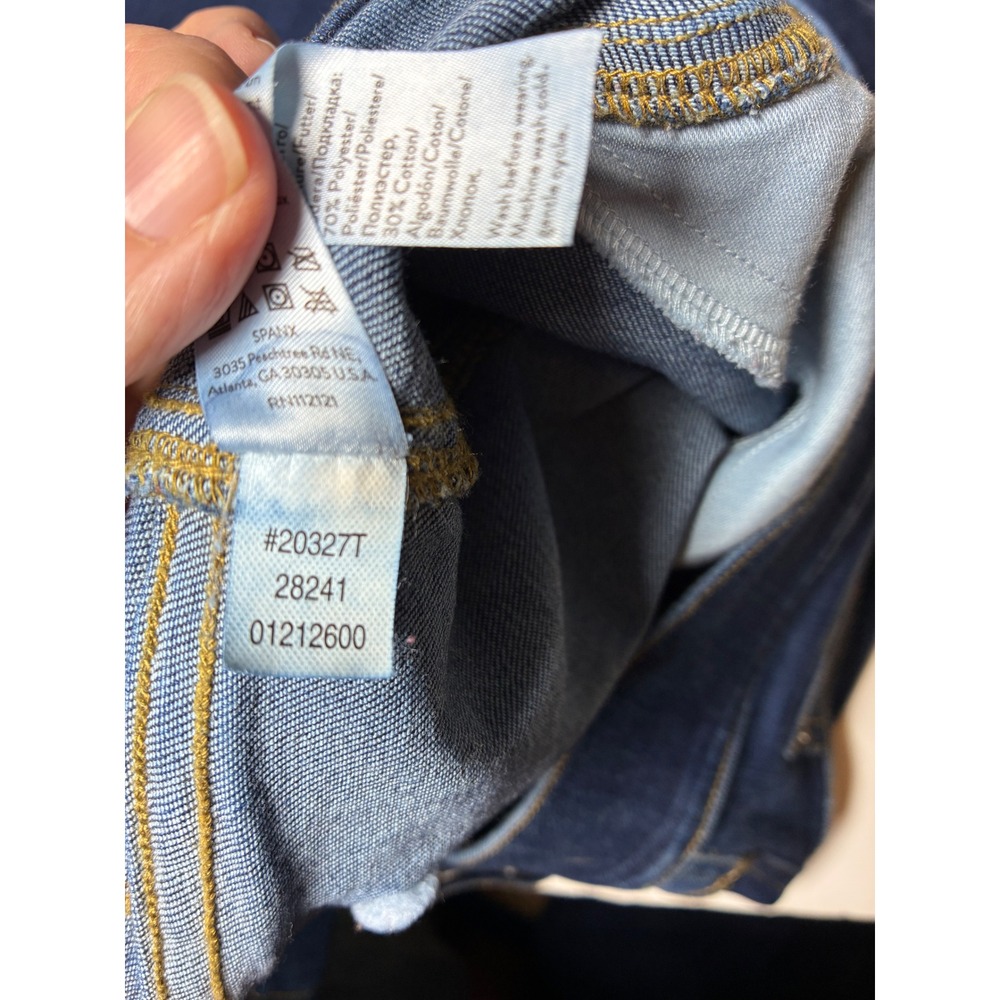 SPANX Dark Wash Flare Pull On Stretch Shaping Jeans Medium Tall - Picture 5 of 10
